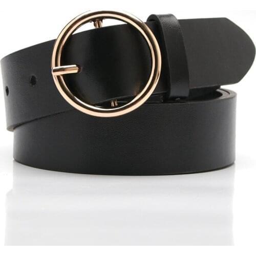 Belt Women Fashion Jeans Classic Retro Simple Round Buckle Female Pin Woman Belts For Dress 2021