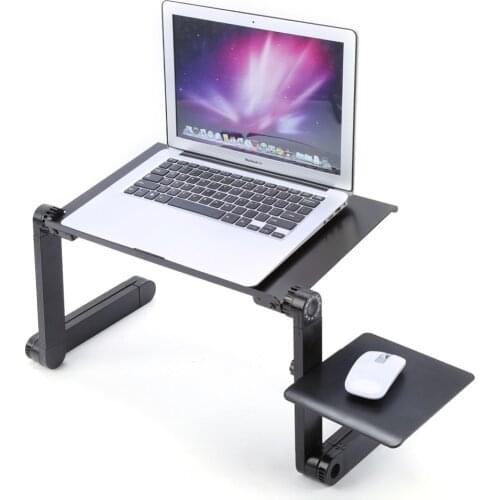 360 Degree Adjustable Laptop Desk Computer Foldable Stand Desk Table Tray Bed Mouse Holder Ventilated and ergonomic