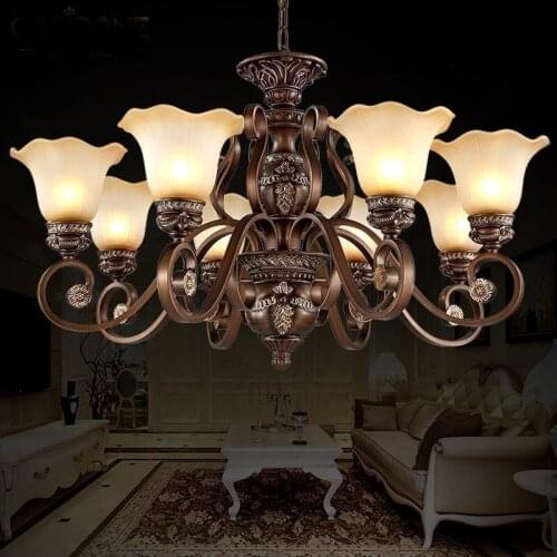 Luxury Europe Resin Chandelier Lighting Living Room Lamp E27 Socket Well Package lustres para quarto