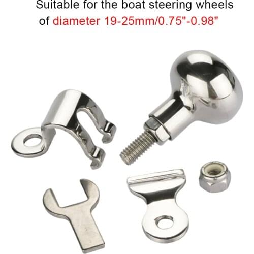 Stainless Steel Steering Wheel Knob Handle Spinner Anti-rust for Boat Marine Yacht Camper Tractors Universal