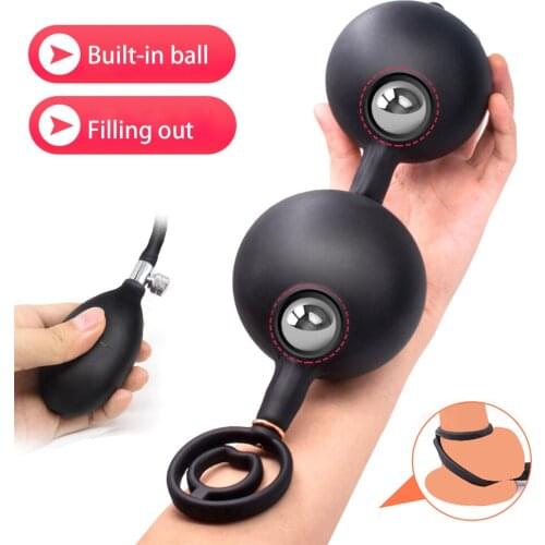 Sex Shop Huge Inflatable Anal Plug Prostate Massager Vagina Anus Expansion Beads Butt Plug Anal Sex Toys For Men Woman Product