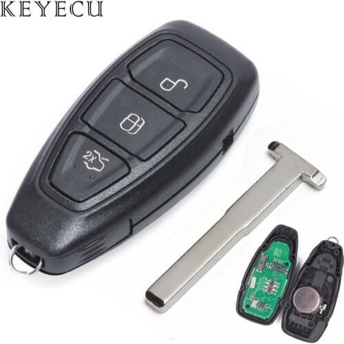 Keyecu SMART KEYLESS Intelligent Remote Key 3Button 434MHz 4D63 for Ford FOCUS FIESTA KUGA C-Max Mondeo Kuga FCC ID: KR55WK48801