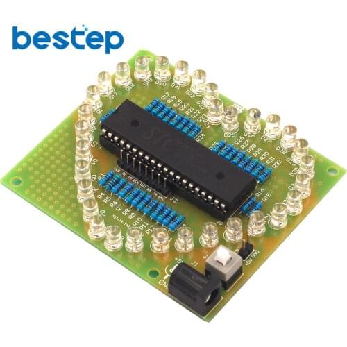 Colorful Glare 51 Single-chip Heart-shaped Water Light Kit LED Love Light Electronic Production DIY Send Program