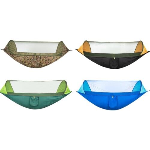 290x140cm Camping Hammock with Net Nylon Backpacking Hiking Travel Hanging Bed Bug Block Netting Double Person