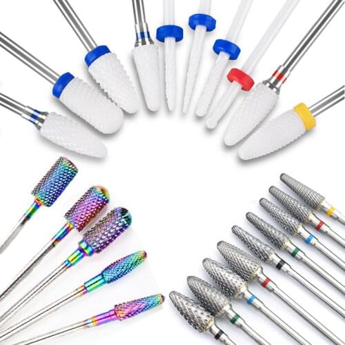 Electric Nail Drill Bits Tungsten Steel Milling Cutter For Manicure Machine Nail Files Pedicure Gel Polish Removing Nail Tools