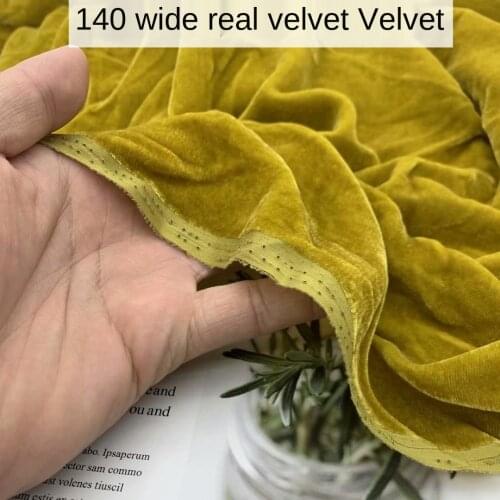 High-Grade Real Velvet Mulberry Silk Cloth Solid Color Gold Velvet Velvet Joe Velvet Fabric 140 Wide