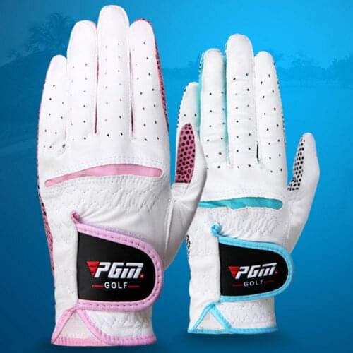 1 Pair Women PGM Soft Breathable Faux Sheepskin Anti-slip Left Right Hand Golf Gloves With Magic Sticker Outdoor Golf Supplies