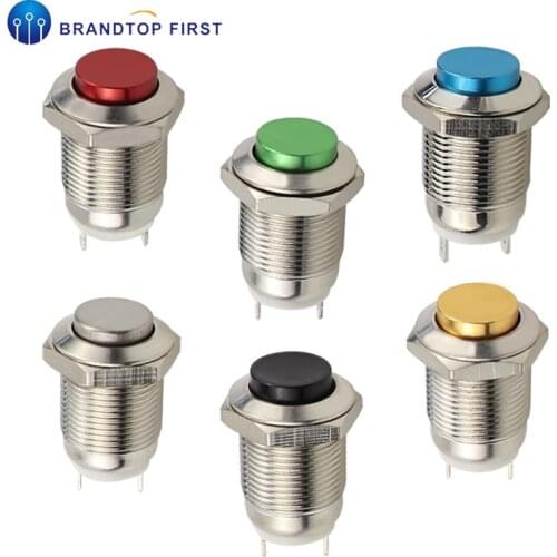 1PC 12mm Waterproof Momentary High Head Self-Recovery Round Switch Car Start Horn Speaker Bell Automatic Colors Button Switch