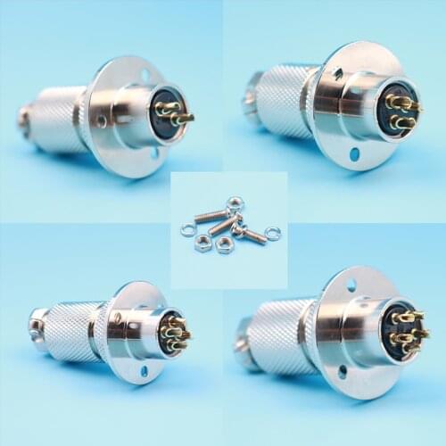 1Pcs Aviation Plug GX18 2Pin 3Pin 4Pin 5Pin Gold-Plated Flange Socket Openings 16mm