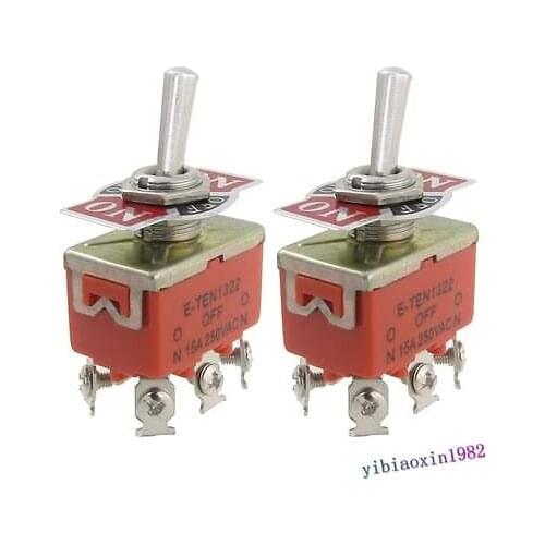 10 Pcs AC 250V 15A Amps ON/OFF/ON 3 Position DPDT Toggle Switch
