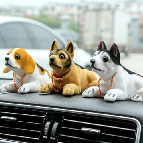 3D Cute Nodding Dog Car Ornaments Auto Dashboard Shaking Head Dog Car Decoration Dash Toy Rocking Head Dog Car Accessories