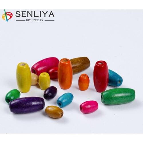 4*6mm 5*8mm 10*6mm 7*12mm 7*15mm 8*23mm Wood Round Beads Wooden oval Spacer Beading for Jewelry Making Bracelets Accessories