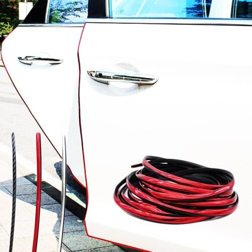 5M Car Door Seal Strip Protector Edge Guard Rubber Sealing Strip Chrome Stickers Adhesive Universal Car Accessories