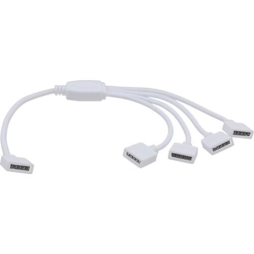 5PCS Led Strip Light Connector split One to four RGB LED strips extension cable with 4 pin connector for 5050 3528 RGB Lights