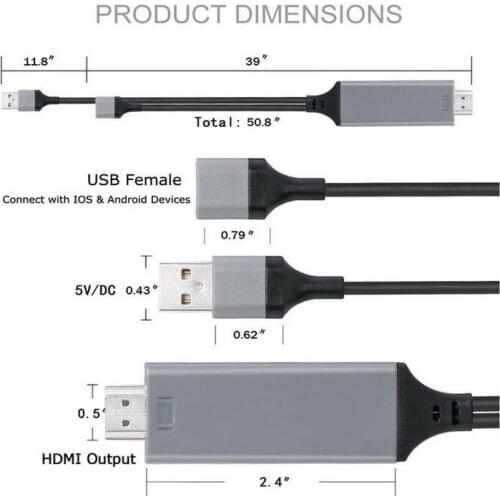 50pcs wholesale bundle package 1080P HDMI Connector Cable Digital AV Adapter For iPhone iPad