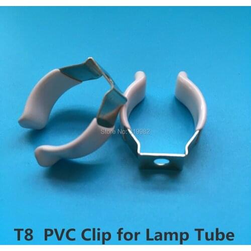 50 PCS T8 PVC U Clip Wedge Tube Lamp Base Strong Holder Connector Metal with White Cover surface for LED Fluorescent Light