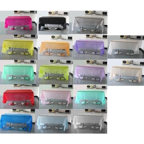 54"X 108" Plain White Tablecloth Rectangle Plastic Banquet Party Table Cover