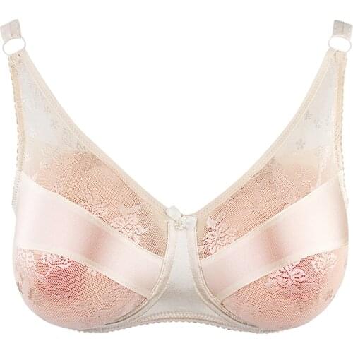 6020 Breast Forms Bra for Silicone Breast Prosthesis Crossdress Boobs Pocket Bra D Cup FT Silicone Breasts Set