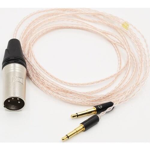 Audiocrast 8cores Headphones Cable with 4pins XLR Male Plug For Audio Upgrade Cable For Meze 99 Classics/Focal Elear Headphones