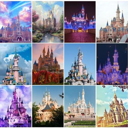 Diamond Painting "Castle scenery" DIY Full Rhinestones Drill Cross-stitch Kits Square Diamond Embroidery Childrens Handmade Gift