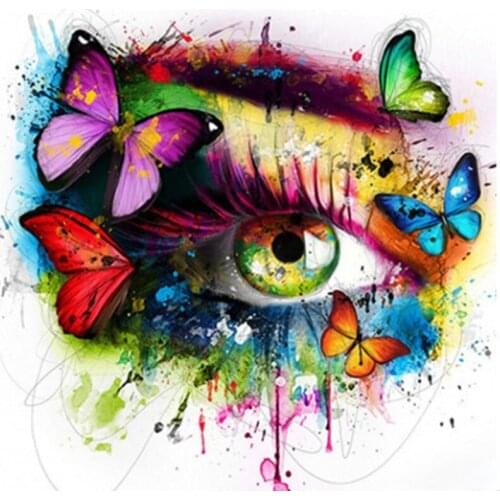 Diy Diamond Painting 5D Eye Butterfly Full Square/round Diamond Embroidery Flowers Mosaic Room Decor