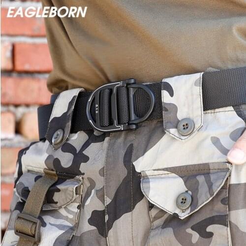 Army Belt Outdoor Tactical Nylon Belt High Quality Hunting Active Belt Military Metal Buckle Men Jeans Belt Gifts for Men