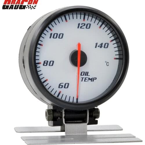 Dragon gauge 60mm Pointer White Face Blue backlight Car Oil temp gauge temperature Meter With Sensor 50-150 Celsius