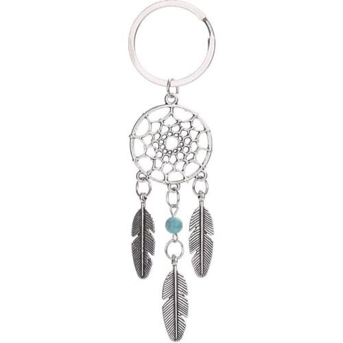 Small Handmade Feather Dream Catcher Keyring Keychain Decor Car Bag Hanging Decoration Pendant Dreamcatcher Gift 40P