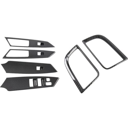 For Mitsubishi Pajero Sport 2020 2PC Air Conditioning Vent Outlet Cover & 4PCS Window Lift Switch Buttons Cover