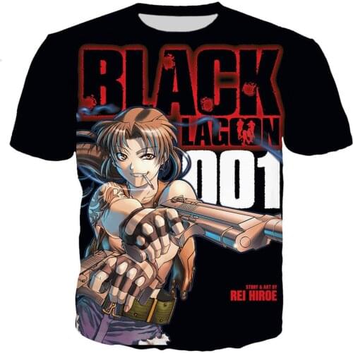 Anime Black Lagoon 3D Print T-Shirt Boy Girl Fashion O-Neck Tshirt Men Women Short Sleeve Casual Clothes Children Fans Tee Tops