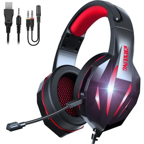 Game Headphones Gaming Headsets Bass Stereo Over-Head Earphone Casque PC Laptop Microphone Wired Headset For Computer PS4 Xbox