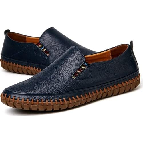 Classic Leather Mens Loafers Luxury Men Casual Shoes Moccasins Breathable Handmade shoe Slip on Driving Shoes Plus Size 38-50