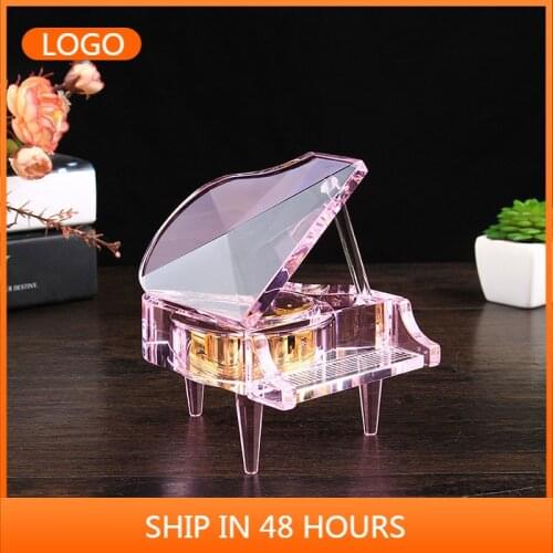 Creative Crystal Piano Music Box Decoration Fashion Light Music Box Crafts you are my sunshine caja musical