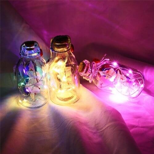 Creative Mini Sailboat Drift Bottle String Light LED Night Lights Mediterranean Style Home Decoration