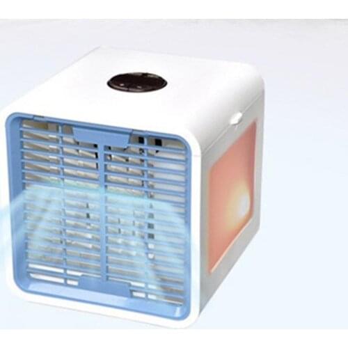 Summer Car Mini Chiller Air Conditioner USB 7 Color Lights LCD Display 3 Speed Low Noise Remove Odor Bedroom Indoor Electric Fan