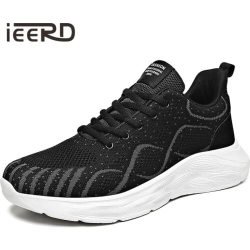 IEERD Fly-Wire Cool Men Sneakers Summer Breathable Casual Shoes EVA Cushioning Urane Sport Shoes Men Mesh Walking Zapatos