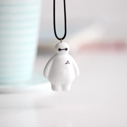 Originality Porcelain Necklace Cartoon Big White Handmade Ceramic Jewelry Cord Line for Couple Lovers Small Gift Adjustable