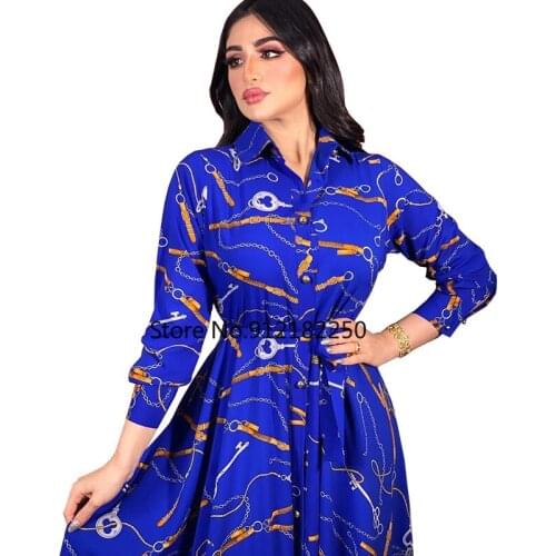 Dresses For Women Eid Mubarak Abaya Dubai Turkish Islamic Long Dress Muslim Retro Printed Elegant Swing Elegant Ladies Clothes