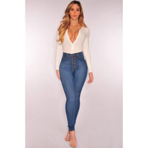 Hot style new explosions large size womens new high waist stretch slim jeans ankle pants LQ0121