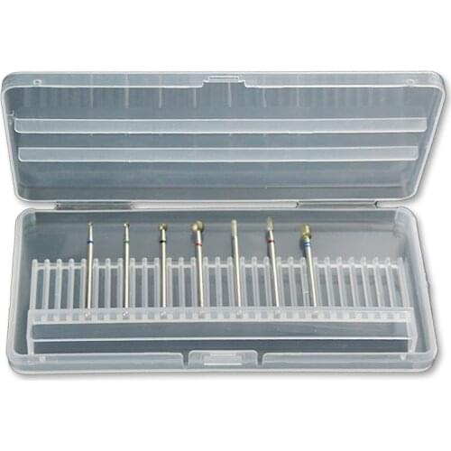 10/20/30 Slots Clear Storage Box For Nail Drill Bit Files Holder Container Case Display Nail Accessorie Tool