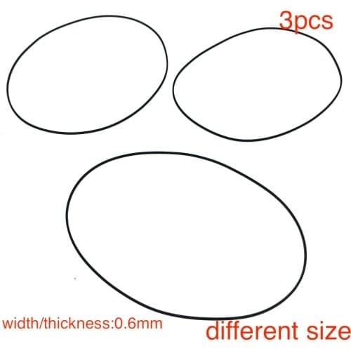 3pcs 0.6mm width transmission rubber drive belt for walkman repeater cassette deck counter audio tape recorder square