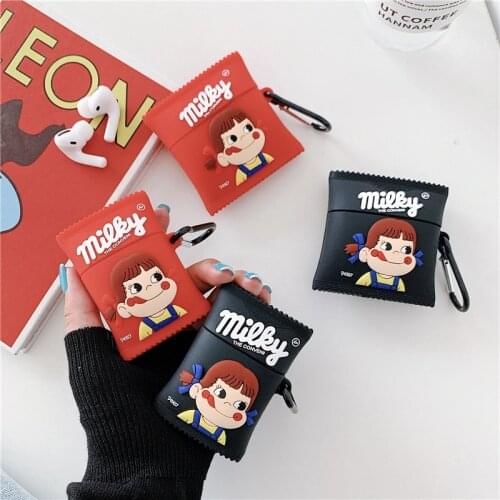 Japan famous food Fujiya Milky sugar Silicone Earphone Cases For Apple Airpods 1 2 3 Pro Wireless Bluetooth Headset Cover Case