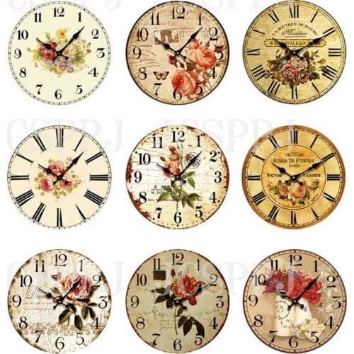 Mixed Mosaic Tiles Package clock Stepping Stone Glass Half Cabochons Round Crafts Glass Mosaic Marbless for Jewelry Making