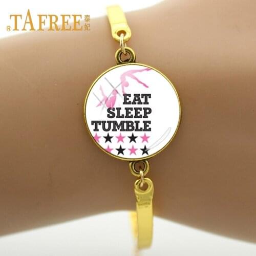 TAFREE high quality Handmade Love gymnastics Bracelets Glass cabochon dome jewelry for women birthday gifts GY207