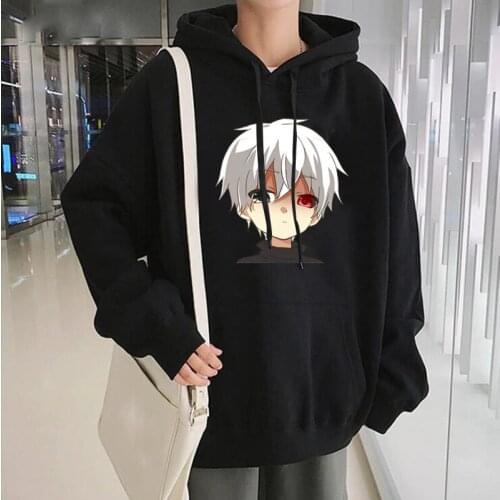Tokyo Ghoul Kaneki Split Face Hoodies Sweatshirt Kawaii Hoodies Japan Anime Men Long Sleeve Oversized Tops Fashion Male Hoodies