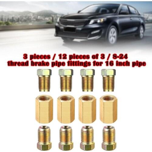 12 pieces of 3/16 inch pipe and 3/8 inch -24 threaded fittings combination ad brake metric fitting threaded pipe male pipe D0U1