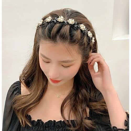 Unisex Alice Pearls Elegant Hairbands Men Women Sports Headband Double Bangs Hairstyle Make Up Hairpins Fashion Hair Accessories