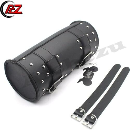 Universal Motorcycle PU Leather Tool Storage Bag Front Fork Roll Saddle Luggage Bags For Harley Bobber/Suzuki/Honda