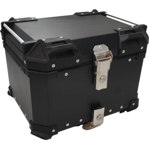 Universal Removable Waterproof Aluminum 55L 65L Tail Motorcycle Top Luggage Storage Case Tool Box Helmet Rear Trunk Lock Toolbox