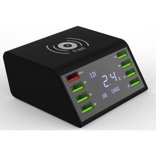 60W 8 Port USB QC 3.0 Quick Charging Fast Wireless Charger For iPhone X HuaWei XiaoMi Samsung S9 S8 Phone Universal Quick Charge